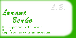 lorant berko business card